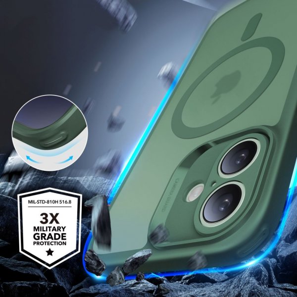 ESR iPhone 16 Deksel og Skjermbeskytter Classic Hybrid Pro Set Grønn