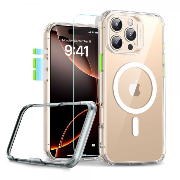 ESR iPhone 16 Pro Deksel og Skjermbeskytter Classic Hybrid Pro Set Transparent