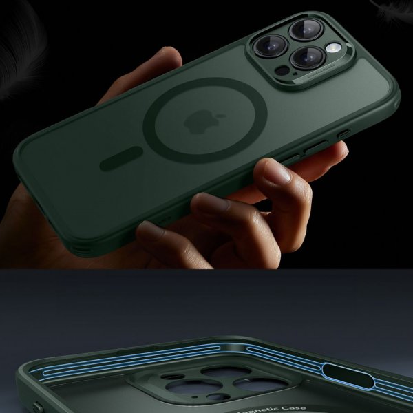 ESR iPhone 16 Pro Deksel og Skjermbeskytter Classic Hybrid Pro Set Grønn