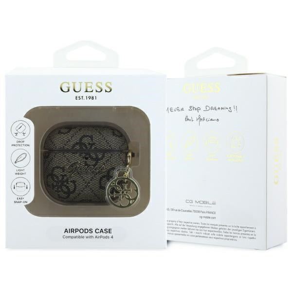 Guess AirPods 4 Deksel 4G Charm Brun