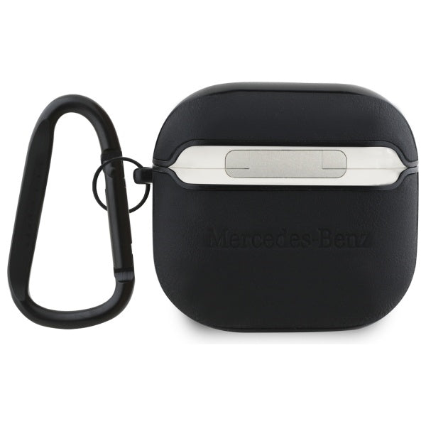Mercedes Benz AirPods 4 Deksel Ekte Skinn Svart