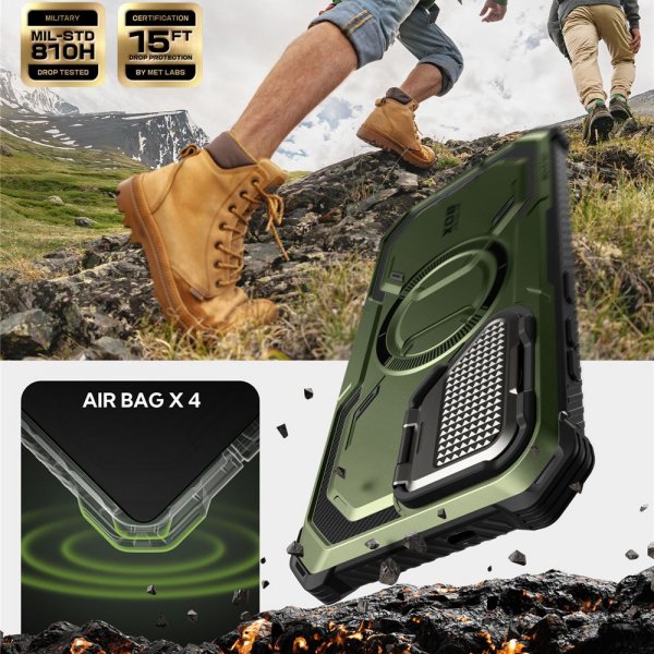 Supcase Samsung Galaxy S25 Deksel ArmorBox MagSafe Grønn