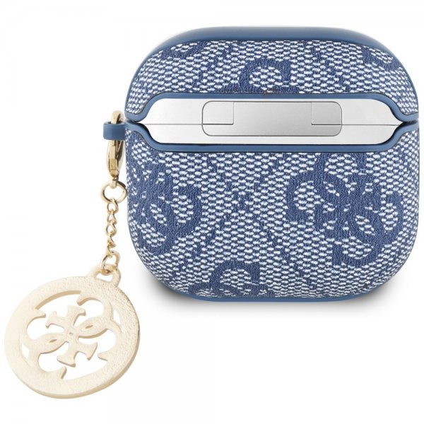 Guess AirPods 4 Deksel Classic Logo 4G Charm Blå