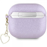 Guess AirPods 4 Deksel Metallic Script Charm Lilla