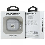Karl Lagerfeld AirPods 4 Deksel Monogram Karl Sølv