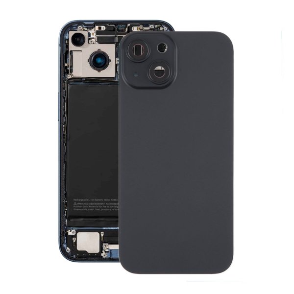 iPhone 15 Plus Bakside Glass med Magnet og Kameralinse - Svart
