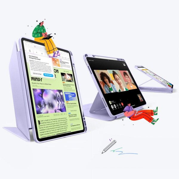 ESR iPad Air 13 (M2/M3) Etui Flip Hybrid Lilla