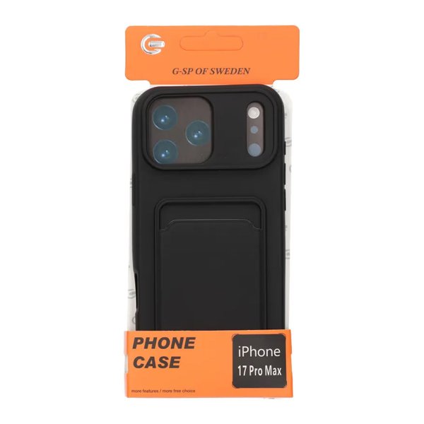 iPhone 17 Pro Max Deksel Kortholder Svart