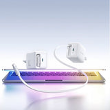 Joyroom 67W vegglader med innebygd USB-kabel og USB-C-port hvit