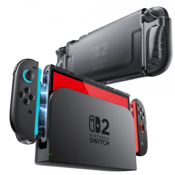 Supcase Nintendo Switch 2 Deksel Crystal Transparent Svart
