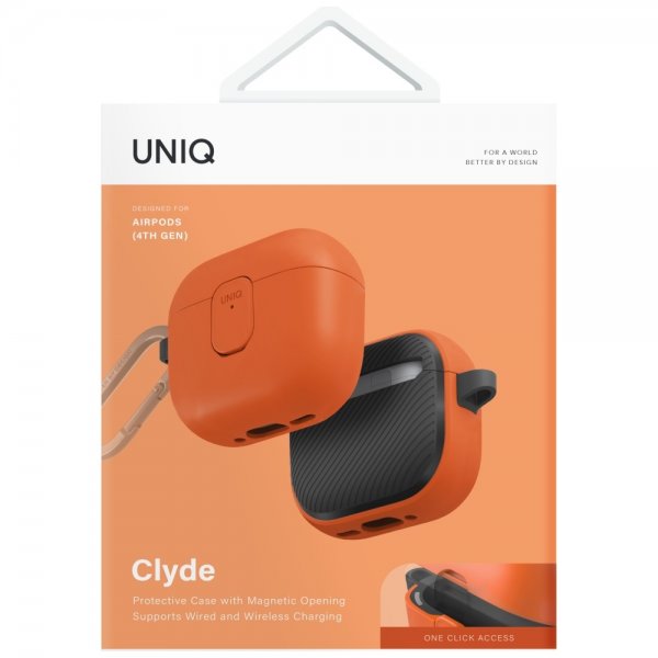 UNIQ AirPods 4 Deksel Clyde Oransje