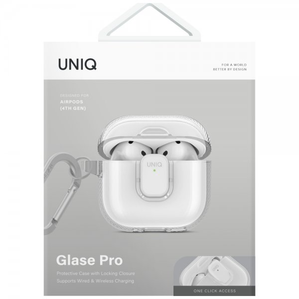 UNIQ AirPods 4 Deksel Glase Pro Transparent