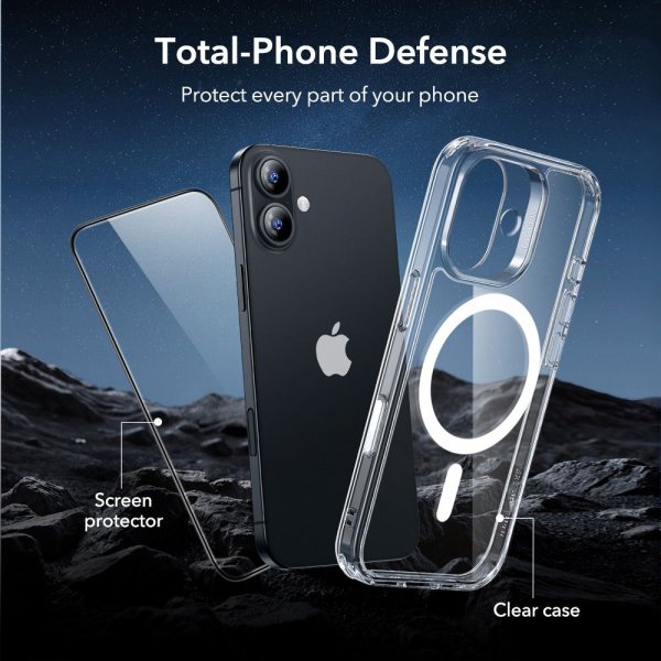 ESR iPhone 17 Deksel og Skjermbeskytter Classic Hybrid MagSafe Set Transparent