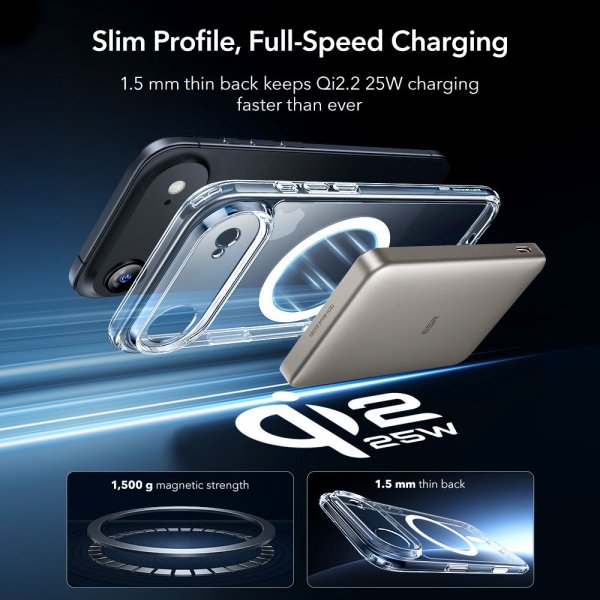ESR iPhone Air Deksel og Skjermbeskytter Classic Hybrid MagSafe Set Transparent