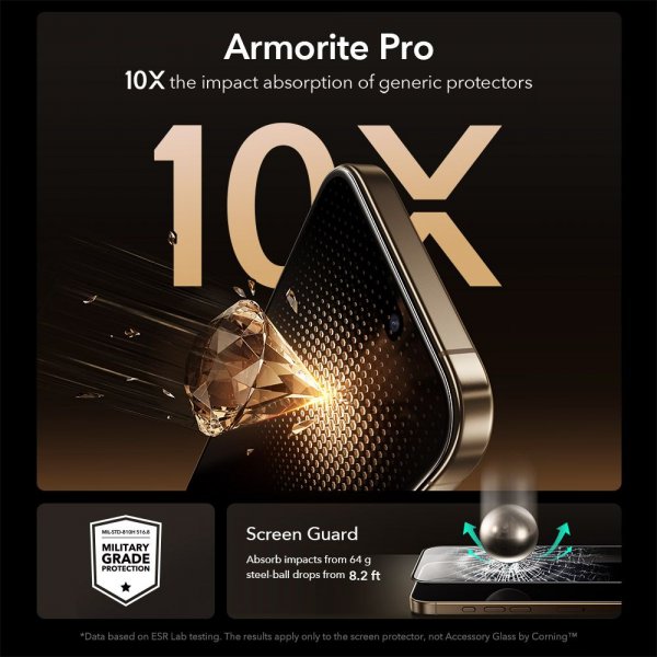 ESR iPhone 17 Pro Skjermbeskytter UltraFit Armorite