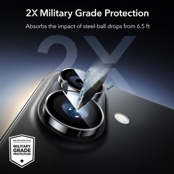 ESR iPhone 16/iPhone 16 Plus/iPhone 17 Kamerabeskytter Armorite Svart