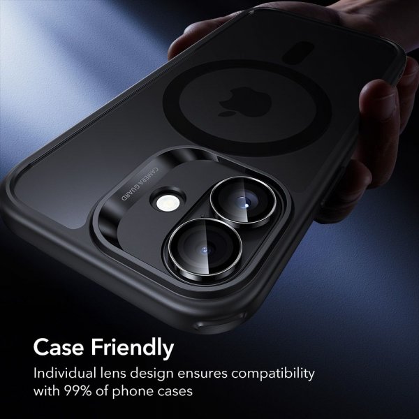 ESR iPhone 16/iPhone 16 Plus/iPhone 17 Kamerabeskytter Armorite Svart
