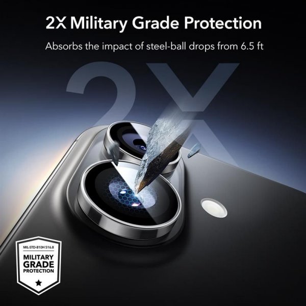 ESR iPhone 16/iPhone 16 Plus/iPhone 17 Kamerabeskytter Armorite Transparent