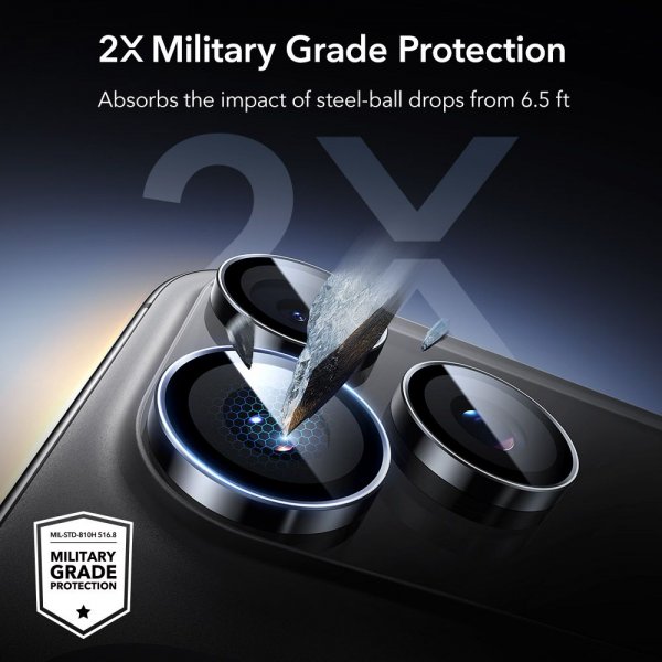 ESR iPhone 14/15/16/17 Pro & Pro Max Kamerabeskytter Armorite Svart