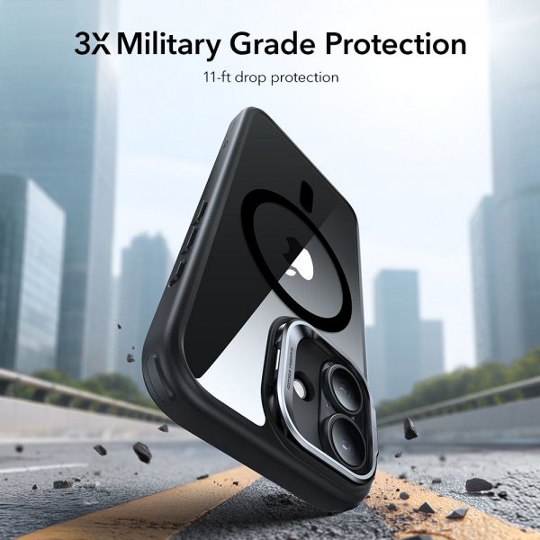 ESR iPhone 17 Deksel Classic Hybrid Kickstand MagSafe Svart Transparent