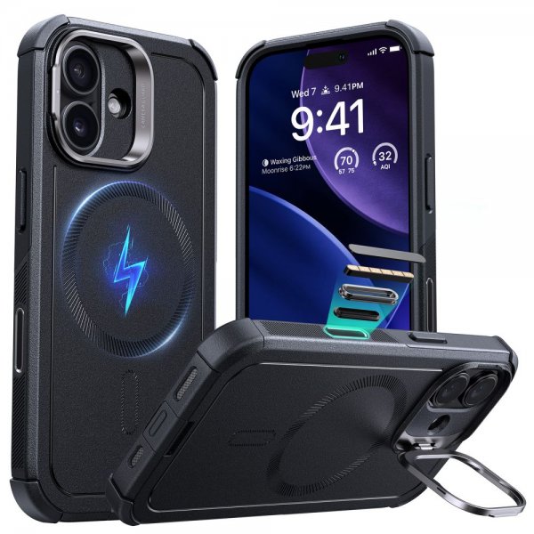 ESR iPhone 17 Deksel Cyber ​​Tough Kickstand MagSafe Svart