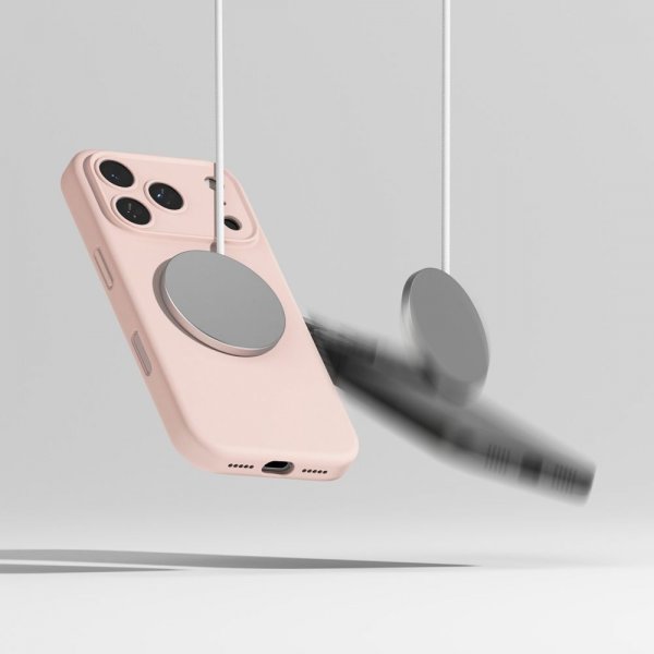 Ringke iPhone 17 Pro Max Deksel Silicone Magnetic Pink Sand