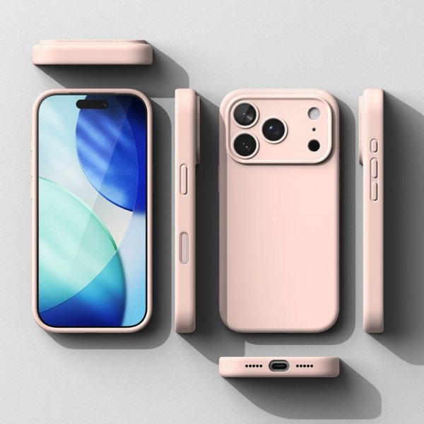 Ringke iPhone 17 Pro Deksel Silicone Magnetic Pink Sand