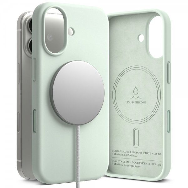 Ringke iPhone 17 Deksel Silicone Magnetic Soft Mint