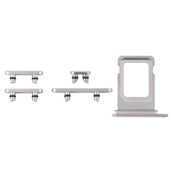 Knapper og SIM-kortholder for iPhone 16 Pro og 16 Pro Max - Hvit