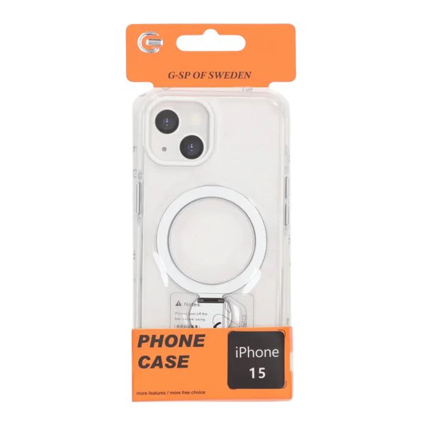 iPhone 15 Deksel Ring Stand MagSafe Transparent