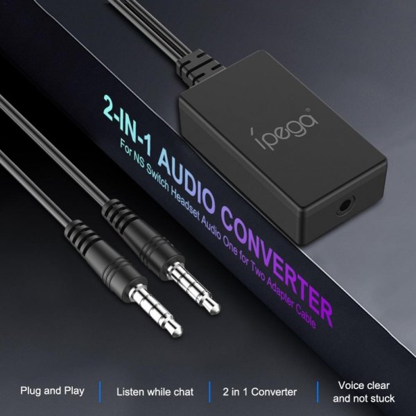 Ipega 2 i 1 lydadapter for Nintendo Switch