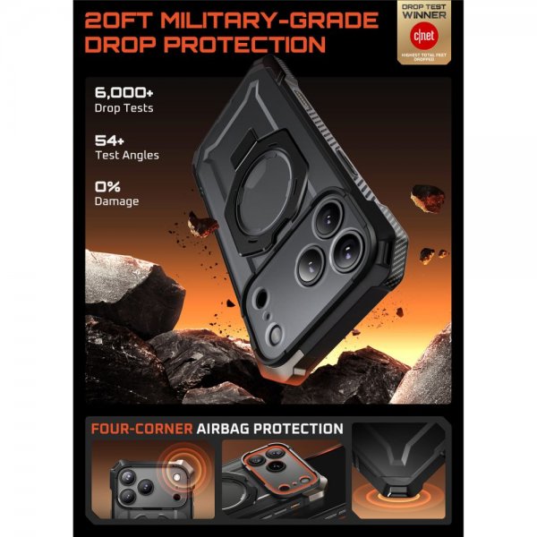 Supcase iPhone 17 Pro Deksel UB Grip MagSafe Svart