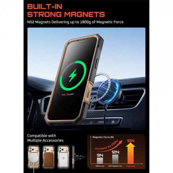 Supcase iPhone 17 Pro Deksel UB Grip Pro MagSafe Gull