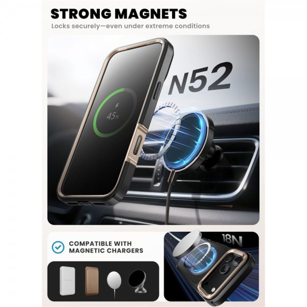 Supcase iPhone 17 Pro Max Deksel Ares Flip MagSafe Gull