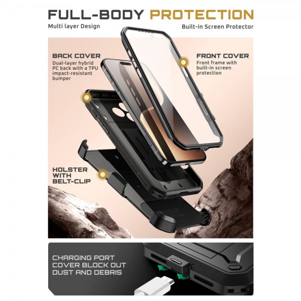 Supcase iPhone 17 Pro Max Deksel UB Pro Svart