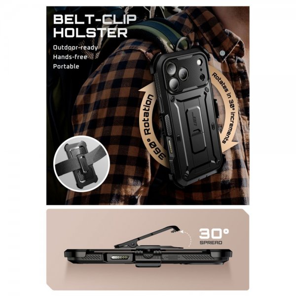 Supcase iPhone 17 Pro Max Deksel UB Pro Svart