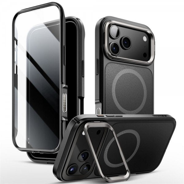 Supcase iPhone 17 Pro Deksel Ares Flip MagSafe Svart