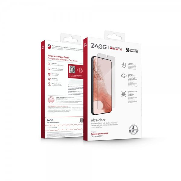 Zagg InvisibleShield Samsung Galaxy S22 Skjermbeskytter Ultra Clear