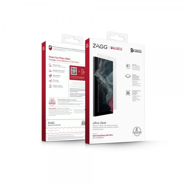 Zagg InvisibleShield Samsung Galaxy S22 Ultra Skjermbeskytter Ultra Clear
