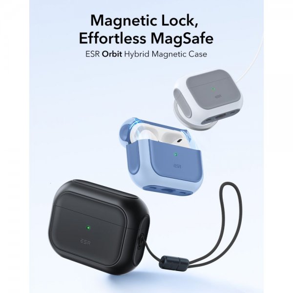 ESR AirPods Pro 3 Deksel Orbit Hybrid HaloLock Svart