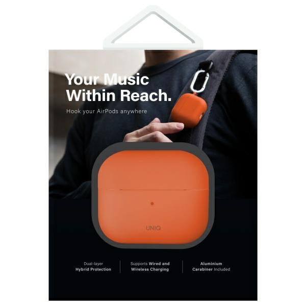 UNIQ AirPods 4 Deksel Earhooks Nexo Oransje