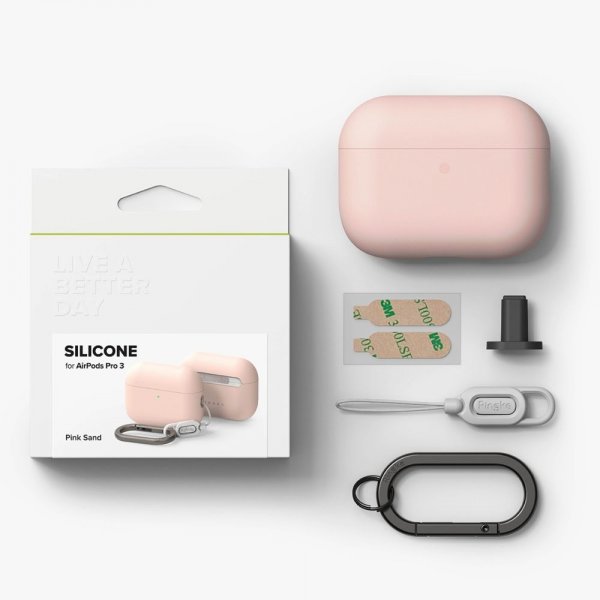 Ringke AirPods Pro 3 Deksel Silikoni Pink Sand