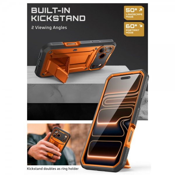 Supcase iPhone 17 Pro Max Deksel UB Pro Oransje