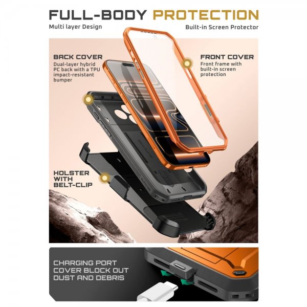 Supcase iPhone 17 Pro Max Deksel UB Pro Oransje