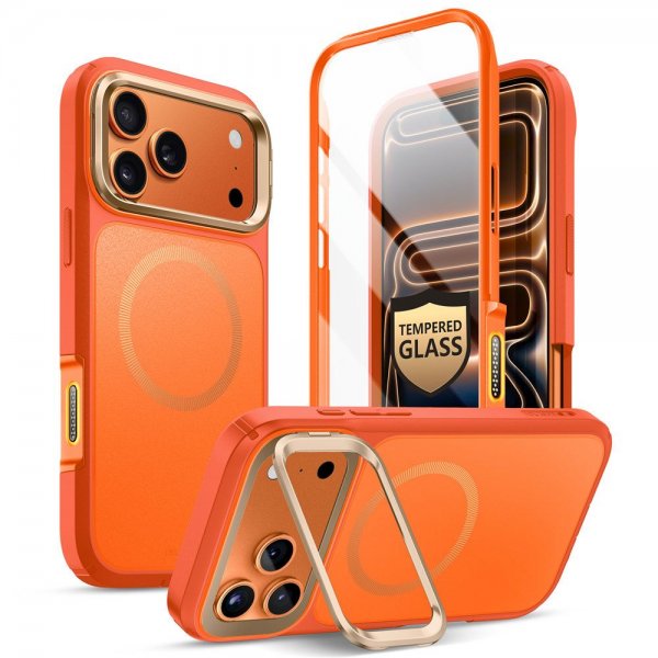 Supcase iPhone 17 Pro Max Deksel Ares Flip MagSafe Oransje