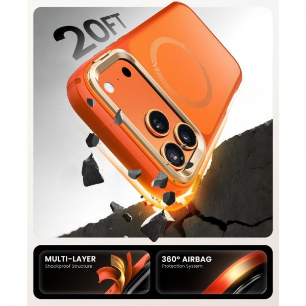 Supcase iPhone 17 Pro Max Deksel Ares Flip MagSafe Oransje