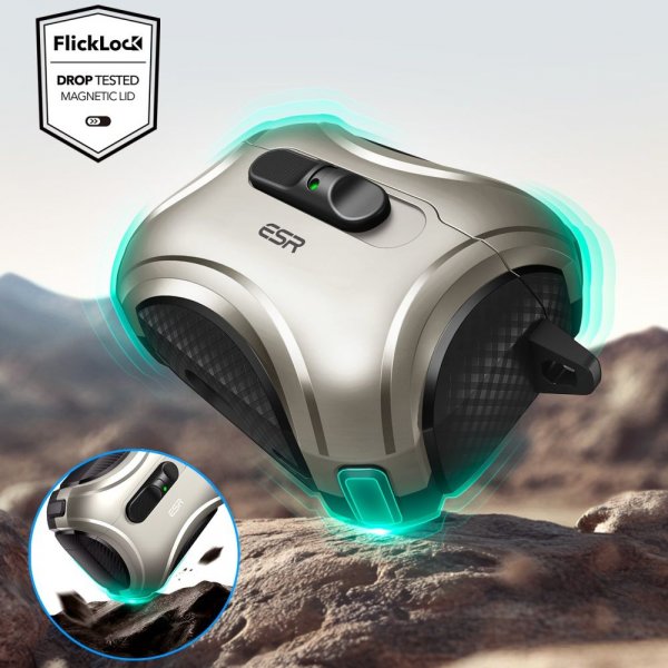 ESR AirPods Pro 3 Deksel Cyber ​​FlickLock MagSafe Sølv