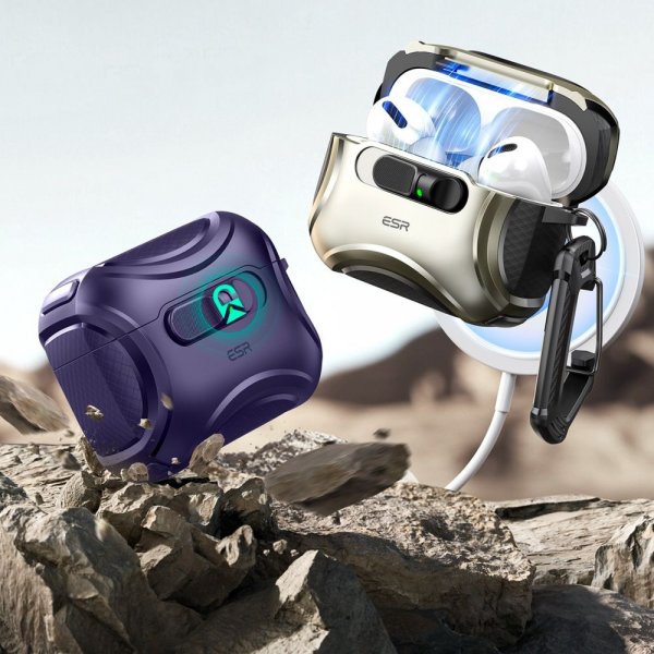 ESR AirPods Pro 3 Deksel Cyber ​​FlickLock MagSafe Lilla