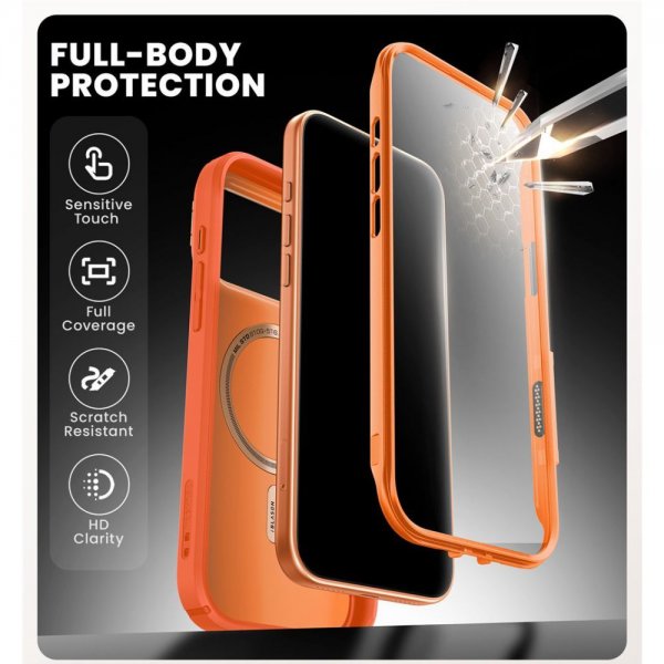 Supcase iPhone 17 Pro Deksel Ares Flip MagSafe Oransje