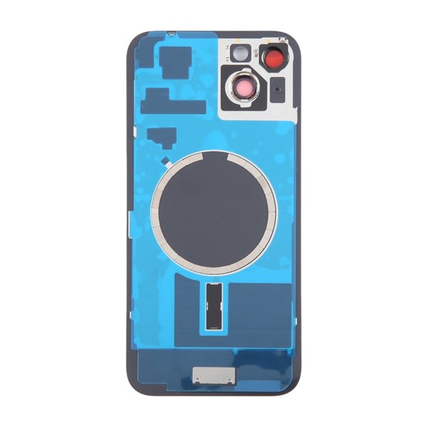 iPhone 15 Plus Bakside Glass med Magnet og Kameralinse - Svart